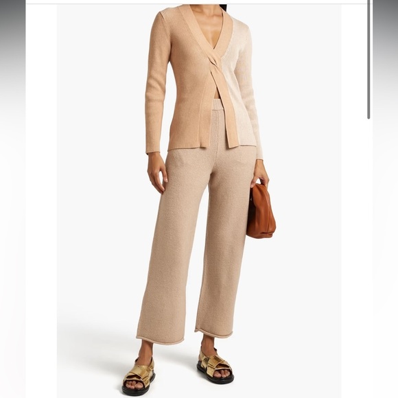 NAADAM Tan Brown Twisted two-tone ribbed cashmere-blend sweater - Picture 1 of 7